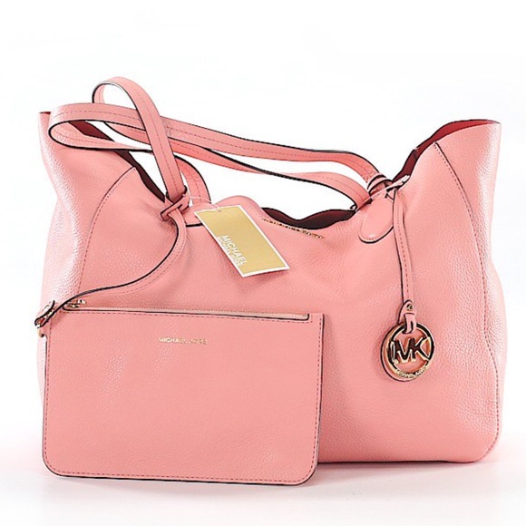 Michael Kors Handbags - 🌺NWT Large Pink Leather MK Bag w/Pouch🌺